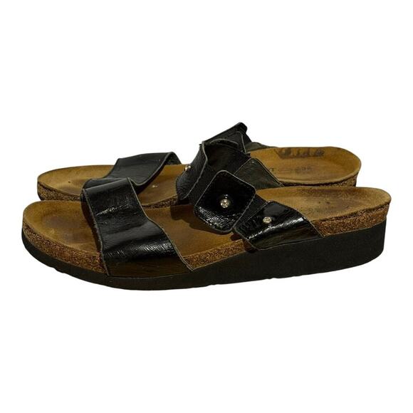 Naot Kayla Black leather Cork Footbed Sandals Size 39 EU / 8 US Women's Comfort - Picture 5 of 8